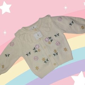 Floral Embroidered Kids Cardigan